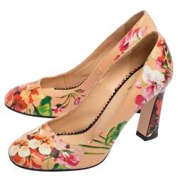 مملوكة مسبقًا Gucci Multicolor Leather GG Blooms Pumps Size 36