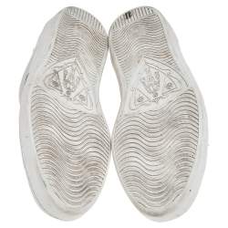 مملوكة مسبقًا Gucci White Leather Embroidered Bee Ace Low Top Sneakers Size 41