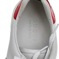 مملوكة مسبقًا Gucci White Leather Embroidered Bee Ace Low Top Sneakers Size 41