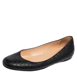 مملوكة مسبقًا Gucci Black Guccissima Leather Ballet Flats Size 39