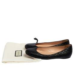 مملوكة مسبقًا Gucci Black Guccissima Leather Ballet Flats Size 39