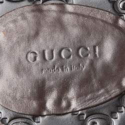 Pre Owned صندل إصبع غوتشي كانفاس جي جي وجلد غوتشيسيما بني سير ويب مقاس 40