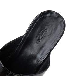 Pre Owned Gucci Black Patent Hysteria Platform Clogs Size 40