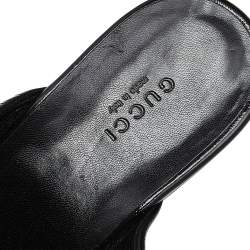 Gucci Black Patent Leather Hysteria Platform Clogs Size 40