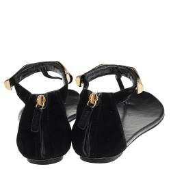 Gucci Black Suede Thong Sandals Size 38