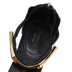 Gucci Black Suede Thong Sandals Size 38