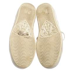 مملوكة مسبقًا Gucci Brown/Beige GG Supreme Canvas Ace Bee Lace Up Sneakers Size 36.5