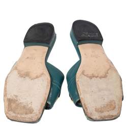 Pre Owned صندل غوتشي هورسبيت جلد أزرق مقاس 37