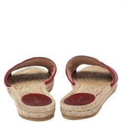 مملوكة مسبقًا صندل سلايد إسبادريل غوتشي جي جي مارمونت بيلار جلد أحمر مقاس 38