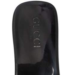 Pre Owned Gucci Black Rubber Logo Platform Slide Sandals Size 38