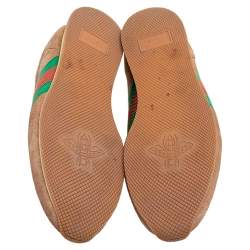 Pre Owned حذاء رياضي غوتشي جلد وسويدي بيج مزين ويب مقاس 40