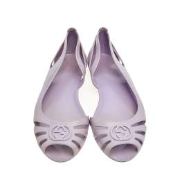 Gucci Purple Interlocking GG Jelly Ballet Flats Size 38