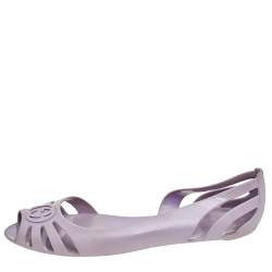 Gucci Purple Interlocking GG Jelly Ballet Flats Size 38