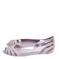 Gucci Purple Interlocking GG Jelly Ballet Flats Size 38