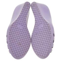 Pre Owned Gucci Purple Jelly Marola Peep Toe Wedges Size 38