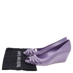 Pre Owned Gucci Purple Jelly Marola Peep Toe Wedges Size 38