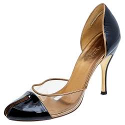 Pre Owned Gucci Black Patent Leather And PVC Pumps Size 38.5
