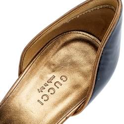 Pre Owned Gucci Black Patent Leather And PVC Pumps Size 38.5