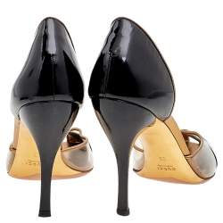 Pre Owned Gucci Black Patent Leather And PVC Pumps Size 38.5