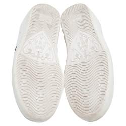 Pre Owned حذاء رياضي غوتشي ايس جلد أبيض مطرز نحلة منخفض من أعلى مقاس 35