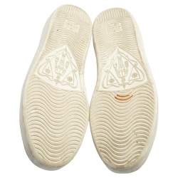 Pre Owned Gucci Gold Python Embossed Leather Ace Web Detail Low Top Sneakers Size 38