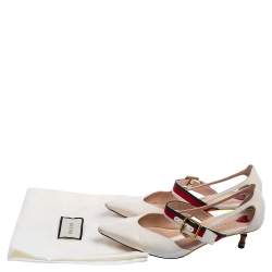 Gucci White Leather Unia Pumps Size 37
