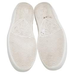 Pre Owned حذاء رياضي غوتشي آيس جلد أبيض مزين نحلة عنق منخفض  مقاس 38