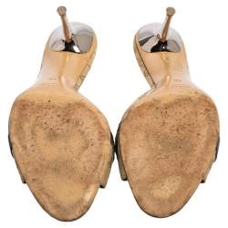 Gucci Beige GG Canvas Horsebit Slide Sandals Size 38.5