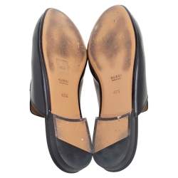 Pre Owned صندل سلايد غوتشي برينستاون جلد أسود مقاس 40.5