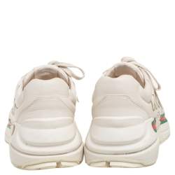 مملوكة مسبقًا حذاء رياضي غوتشي ريتون غوتشي جلد كريمي مزين شعار الماركة مثاس 40.5