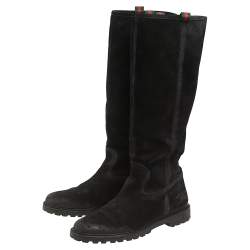 مملوكة مسبقًا Gucci Black Suede Knee Boots Size 38