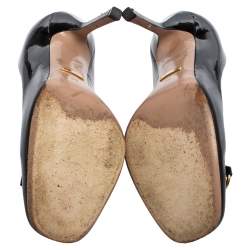 مملوكة مسبقًا Gucci Black Patent Leather Horsebit Pumps Size 39