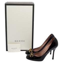 مملوكة مسبقًا Gucci Black Patent Leather Horsebit Pumps Size 39
