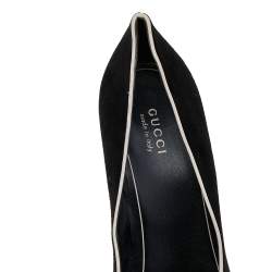 Gucci Black Suede Huston Platform Pumps Size 38.5