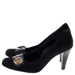 Gucci Black Suede And Patent Leather Hysteria Pumps Size 39