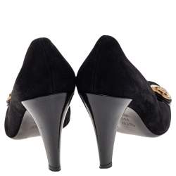 Gucci Black Suede And Patent Leather Hysteria Pumps Size 39