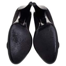 Gucci Black Suede And Patent Leather Hysteria Pumps Size 39