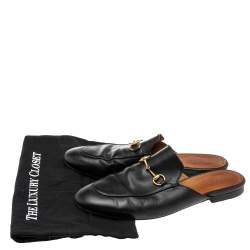 Pre Owned صندل غوتشي برينستون جلد أسود مقاس 40.5