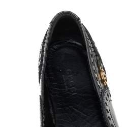 Gucci Black/Grey Brogue Leather Ballet Flats Size 35.5