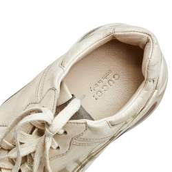 Gucci Cream Leather Rhyton Gucci Logo Sneakers Size 39