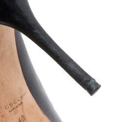 Gucci Black Leather Peep Toe Platform Pumps Size 40