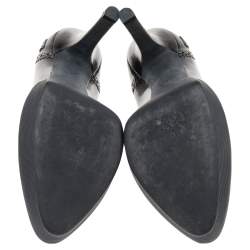 Pre Owned Gucci Two Tone Brogue Leather Cap Toe Platform Pumps Size 39