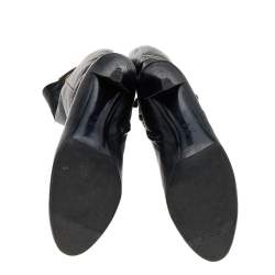 Pre Owned Gucci Black Leather Hysteria Knee Length Boots Size 40