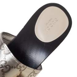 مملوكة مسب قًا Gucci Gold Guccissima Leather Icon Bit Clog Sandals Size 41