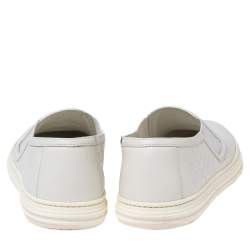 Gucci White Guccissima Leather Slip On Sneakers Size 40
