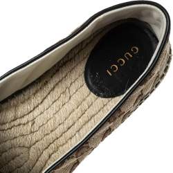 مملوكة مسبقًا Gucci Beige/Brown GG Canvas Matelassé Espadrille Flats Size 41