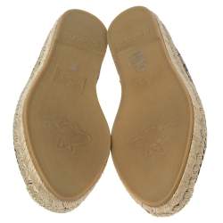 مملوكة مسبقًا Gucci Beige/Brown GG Canvas Matelassé Espadrille Flats Size 41