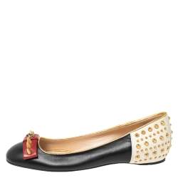 Pre Owned Gucci Multicolor Leather Spiked Ballet Flats Size 37