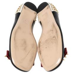 Pre Owned Gucci Multicolor Leather Spiked Ballet Flats Size 37