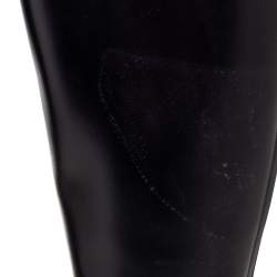 Pre Owned Gucci Black Leather Knee High Boots Size 40